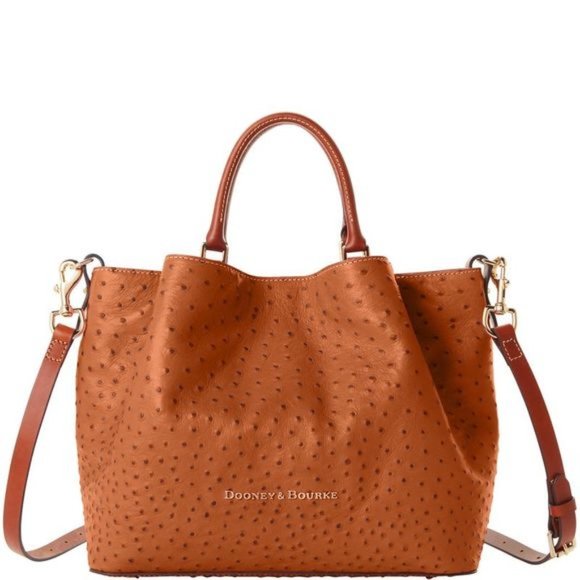 Dooney and Bourke Ostrich Large Barlow Bag - Caramel - Picture 10 of 13